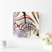 明るい背景の色の交差線 スクエア壁時計 (ホーム)