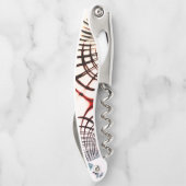 明るい背景の色の交差線 ソムリエナイフ (裏面)