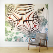 明るい背景の色の交差線 タペストリー (インサイチュ(横))