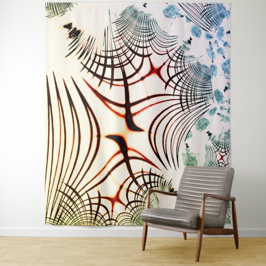 明るい背景の色の交差線 タペストリー (インサイチュ)