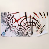 明るい背景の色の交差線 ビーチタオル (正面)