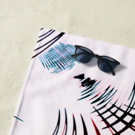 明るい背景の色の交差線 ビーチタオル