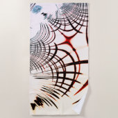 明るい背景の色の交差線 ビーチタオル (正面)