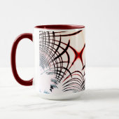 明るい背景の色の交差線 マグカップ (左)