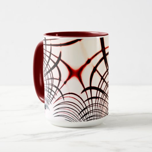 明るい背景の色の交差線 マグカップ (正面左)