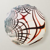 明るい背景の色の交差線 ラウンドクッション (裏面)