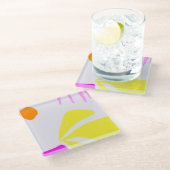 明るい自然ガラスコースター ガラスコースター (アングル)