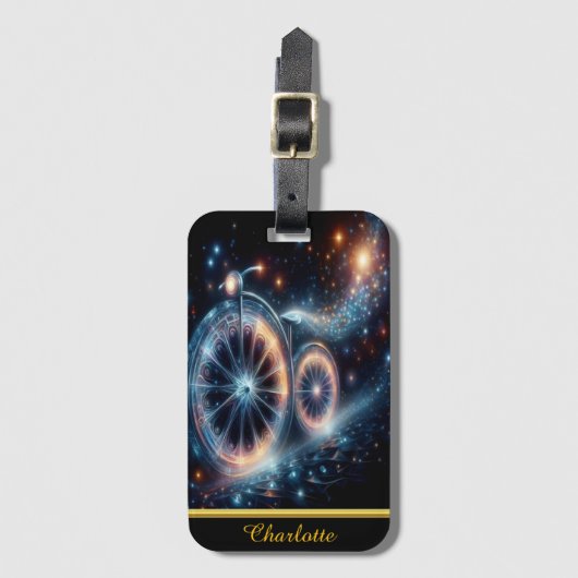 明るい自転車は暗い方に向かって描かれている ラゲッジタグ (正面縦)