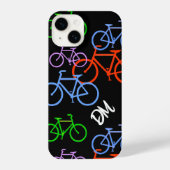 明るい自転車パターンモノグラム iPhoneケース (裏面)