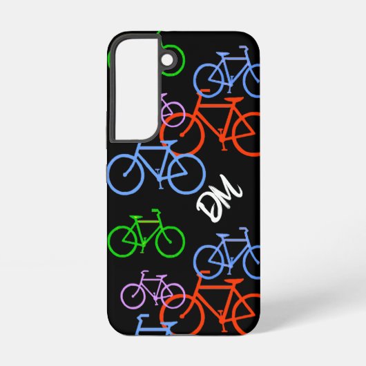 明るい自転車パターンモノグラム SAMSUNG GALAXYケース (裏面)