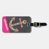 明るい航海の山形のいかりの黒板 ラゲッジタグ (正面横)