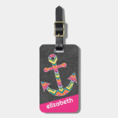 明るい航海の山形のいかりの黒板 ラゲッジタグ (正面縦)