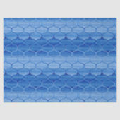 明るい色から濃い青色の水彩エッジパターン 薄葉紙 (正面)