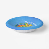 明るい色かわいいカートゥーンカトリザードリーフ誕生日 ペーパーボウル (傾斜あり)