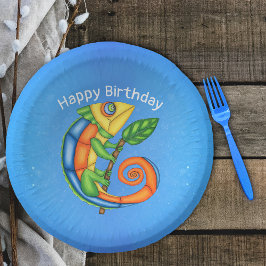明るい色かわいいカートゥーンカトリザードリーフ誕生日 ペーパーボウル