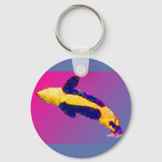 明るい色で漂流するオルカキラークジラ キーホルダー
