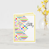 明るい色とパターン – 誕生日 カード (黄色い花)