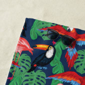 明るい色のあなたの一流の|熱帯鳥を加えて下さい ビーチタオル (インサイチュ)