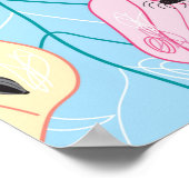 明るい色ののテクスチ葉ャ ポスター (角)