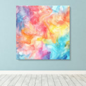 明るい色のアロバーの水の色のテクスチャ キャンバスプリント (インサイチュ (ウッドフロア))