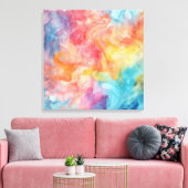 明るい色のアロバーの水の色のテクスチャ キャンバスプリント (インサイチュ (リビング))