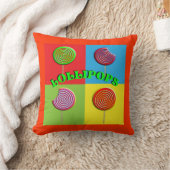 明るい色のアーポップ・アートのトスタイルキャンディ棒つきキャンデー クッション (ブランケット)