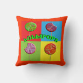 明るい色のアーポップ・アートのトスタイルキャンディ棒つきキャンデー クッション (裏面)
