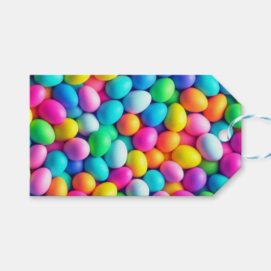 明るい色のイースターエッグ/春 ギフトタグ (正面(横))
