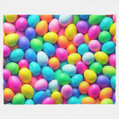 明るい色のイースターエッグ/春 フリースブランケット (正面(横))