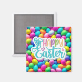 明るい色のイースターエッグ/春 マグネット (正面/裏面)