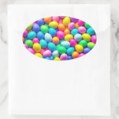 明るい色のイースターエッグ/春 楕円形シール (バッグ)