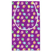 明るい色のイースターバニーの前足を持つ紫 スモールペーパーバッグ (裏面)