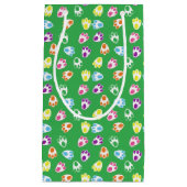 明るい色のイースターバニーの前足を持つ緑 スモールペーパーバッグ (正面)