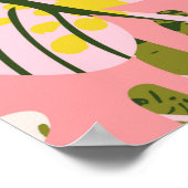 明るい色のエキゾチックな抽象芸術の熱帯パターン ポスター (角)