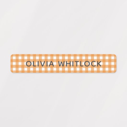 明るい色のギンガムプレイド小学校 ラベル (デザイン2)
