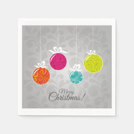 明るい色のクリスマスデコレーションボーブル スタンダードカクテルナプキン