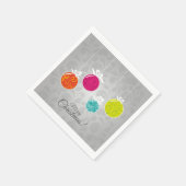 明るい色のクリスマスデコレーションボーブル スタンダードカクテルナプキン (角)