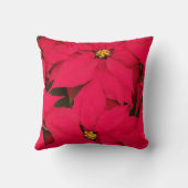 明るい色のクリスマスポインセチアの束 クッション (裏面)