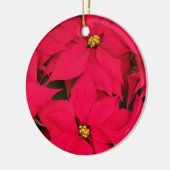 明るい色のクリスマスポインセチアの束 セラミックオーナメント (左)
