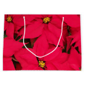 明るい色のクリスマスポインセチアの束 ラージペーパーバッグ (正面)