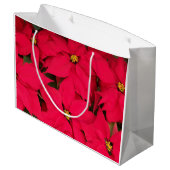 明るい色のクリスマスポインセチアの束 ラージペーパーバッグ (裏面アングル)