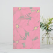 明るい色のクリスマスポインセチアの束 便箋 (スタンド正面)