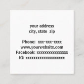 明るい色のクレヨン スクエア名刺 (裏面)