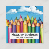 明るい色のクレヨン スクエア名刺 (正面)
