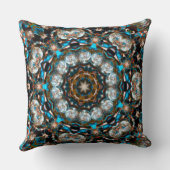 明るい色のクレーターのように見える曼荼羅 クッション (裏面)