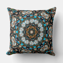 明るい色のクレーターのように見える曼荼羅 クッション