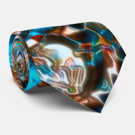 明るい色のクレーターのように見える曼荼羅 ネクタイ