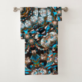 明るい色のクレーターのように見える曼荼羅 バスタオルセット