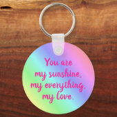 明るい色のグラデーショグラデーションンの虹の名カラフル前 キーホルダー (裏面)