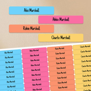 明るい色のコード化された子供の防水名ラベル ラベル